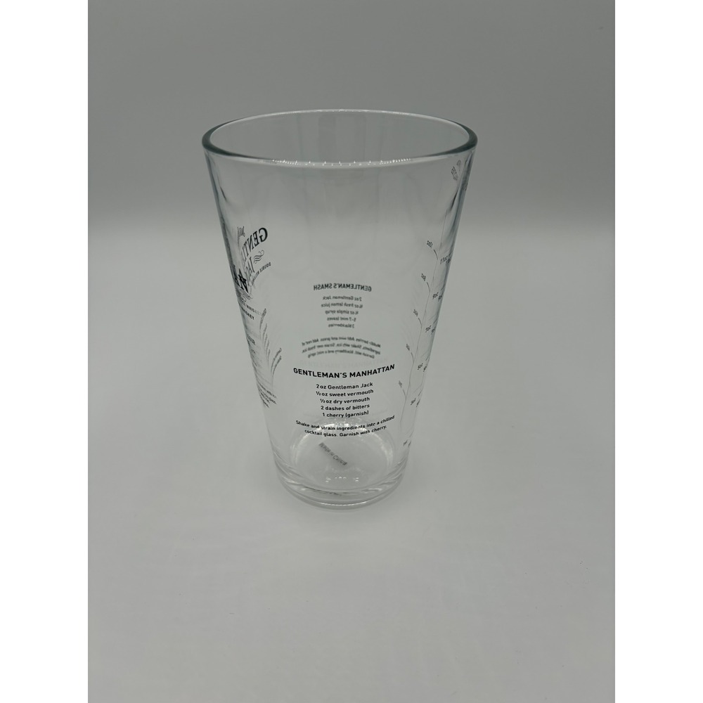 Jack Daniels Gentleman Jack Cocktail Mixing Glass Measurement Recipes Pint Glass - Picture 4 of 4
